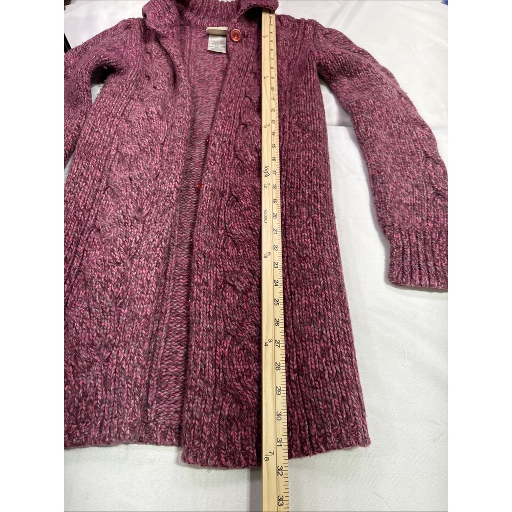 Vintage Laura Ashley Womens S Lambswool Angora Cable Knit Cardigan Pink Wool - Picture 9 of 9